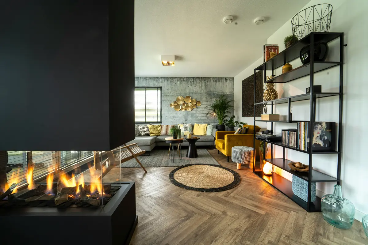 Modern gas fireplace serviced in San Francisco living room